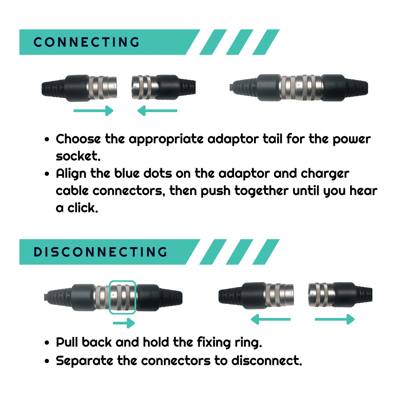 All-in-One EV Mobile Charger EVSE Adaptor Connection User Instructions