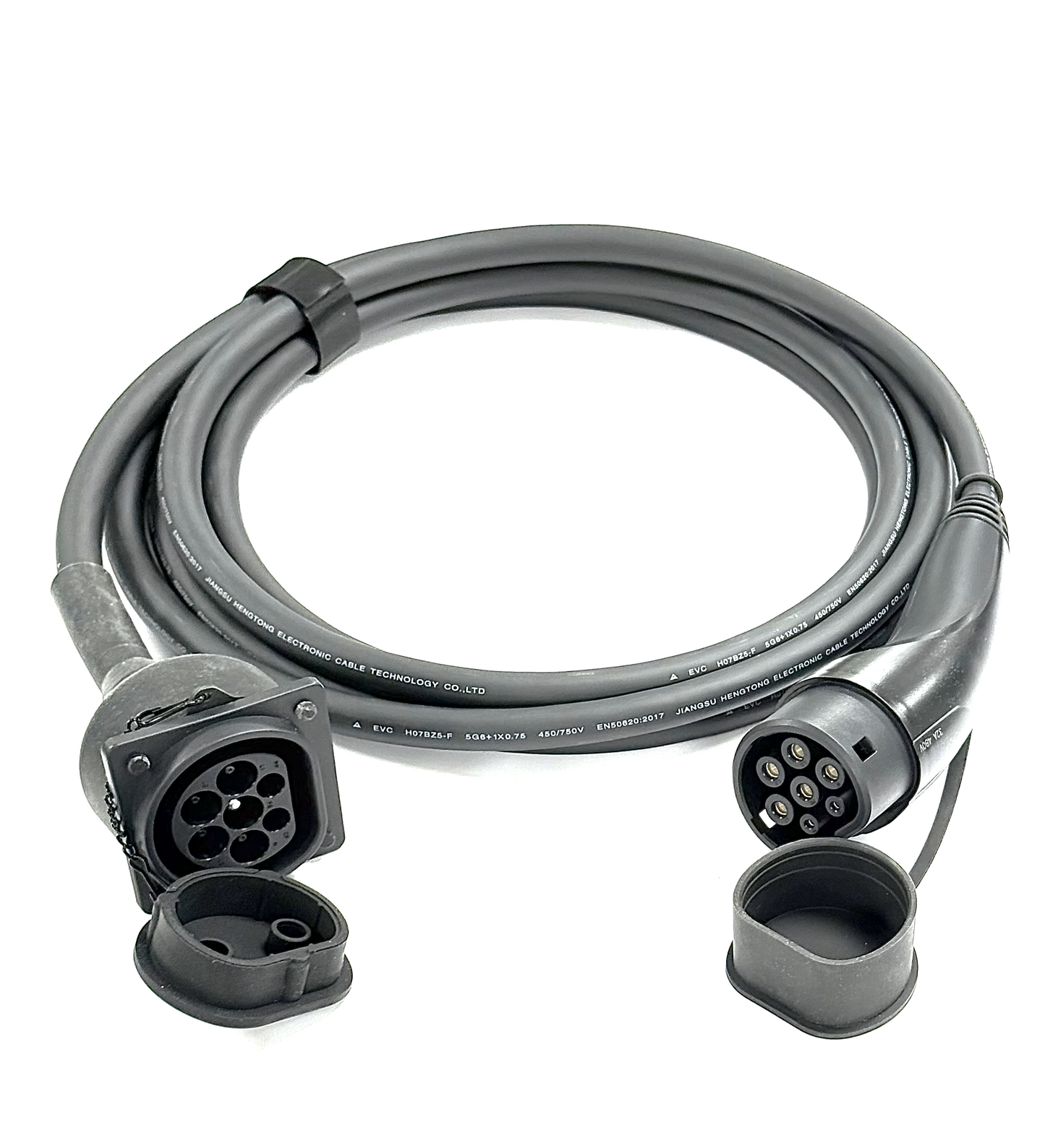 EV Extension Charging Cable 32A (Type 2 Charger Cable Extender) up to 22kW. Available in 5m, 7.5m, 10m lengths with Dust Caps
