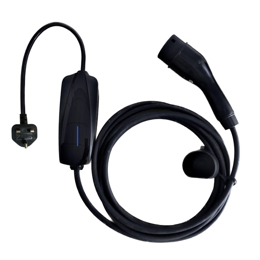 EV Portable Charger 2.3kW Type 2 with LED Breathing Light | UK 3 Pin Plug (2023)