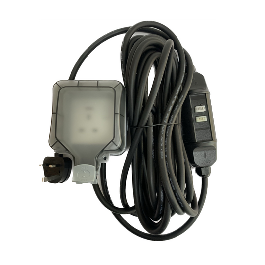 EV Portable Granny Charger 13A Weatherproof Extension Lead In Line RCD