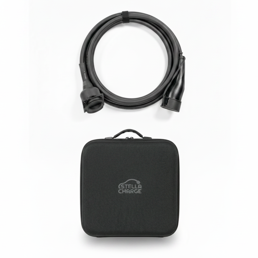 5-7.5m EV Extension Cable Type 2 to Type 2 Charging Cable Extender (32A, up to 22 kW) with Carry Bag