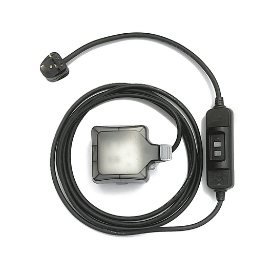 EV Portable Granny Charger 13A 3-Pin Weatherproof Outdoor Extension Lead Cable In Line RCD for Electric Car Charging