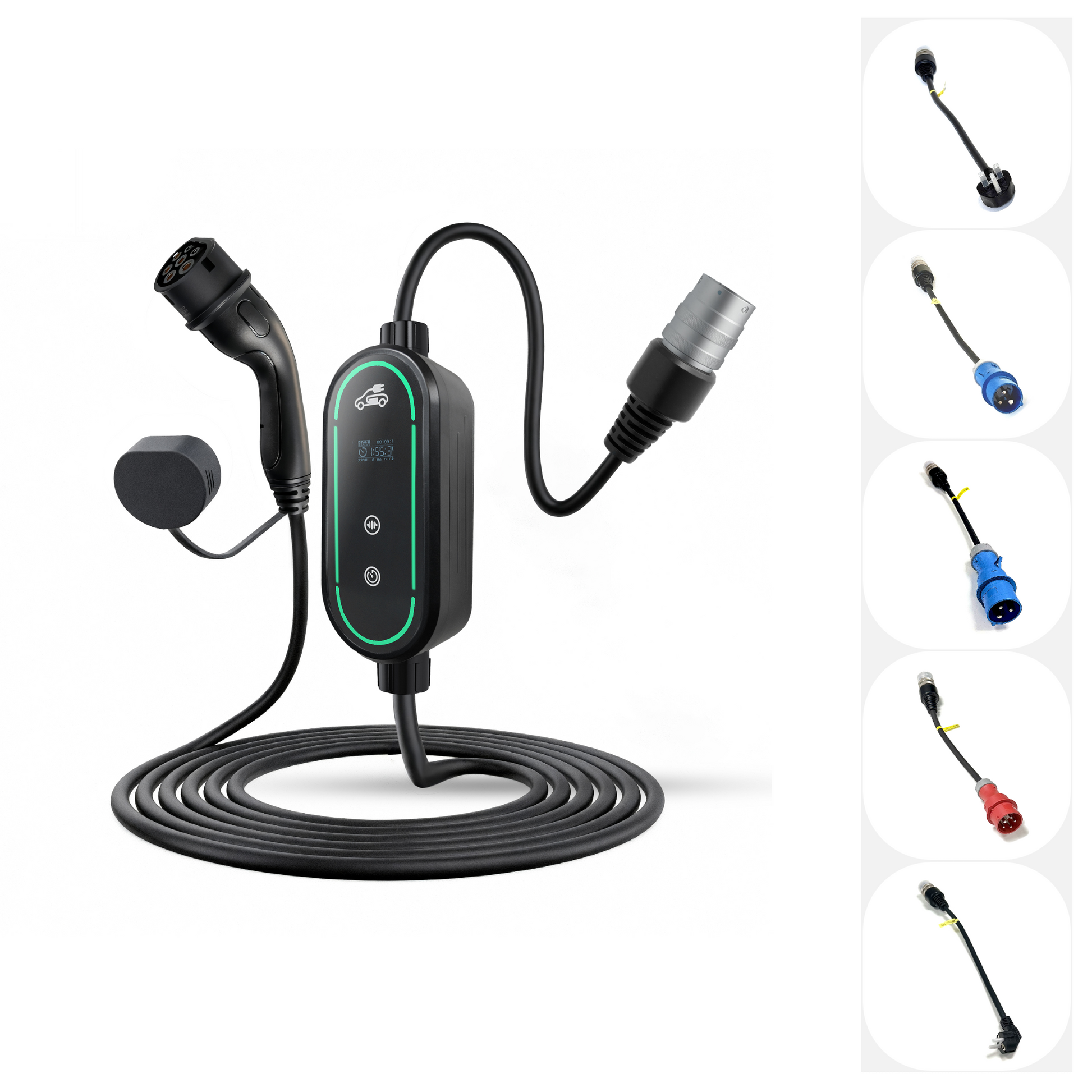 EV Type 2 Charger – Build Your Own Kit (up to 7.4kW or 11kW) with Swappable Plugs: 3 Pin Granny, Blue/Red Commando, Schuko