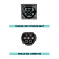 Type 2 to Type 2 EV Charging Cable Connectors: Vehicle-Side "Male" Connector and Charger-Side "Female" Inlet
