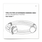 Printed user manual for Stella Charge Type 2 to Type 2 EV extension charging cable, 32A 22kW single and three-phase, flat-lay on white background.