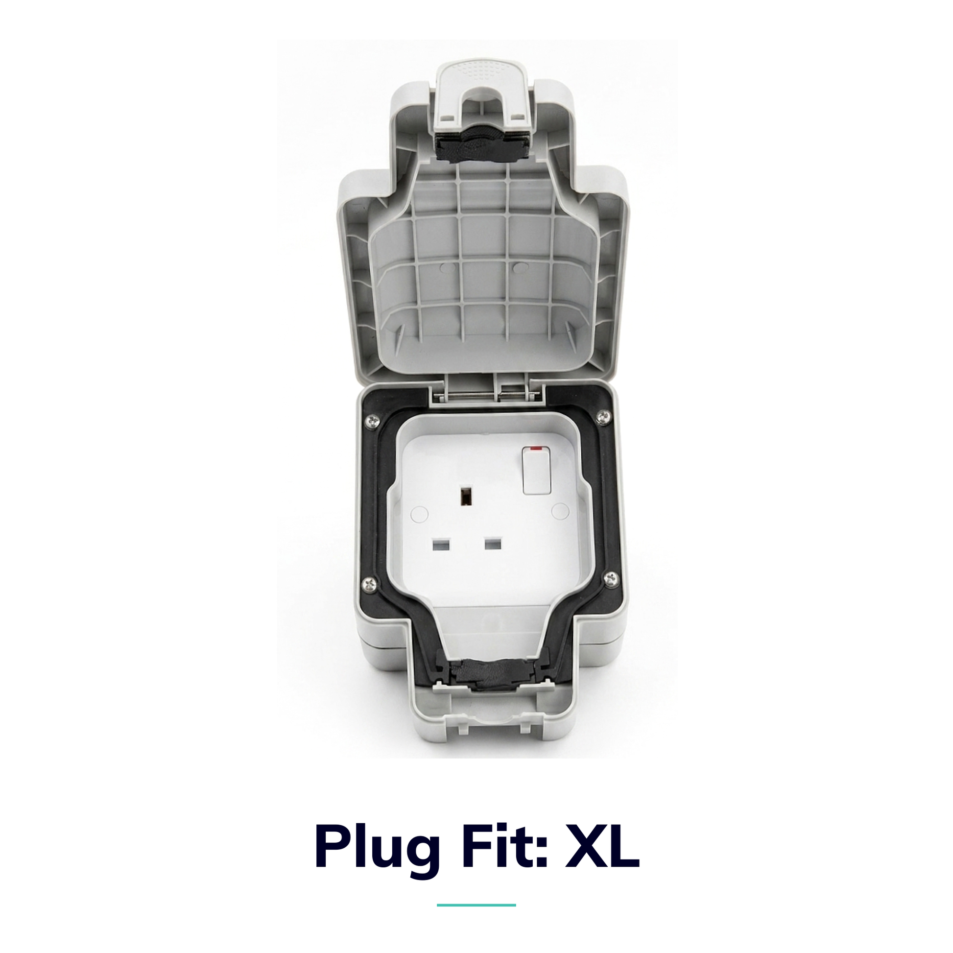 EV Portable 'Granny' Charger 3-Pin (13A) Weatherproof Extension Lead – Plug Fit: XL Socket Enclosure