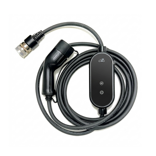 Stella Charge All-in-One portable EV charger with Type 2 connector, in-cable control box ,coiled charging cable and interchangeable 'swap-out' adaptor interface