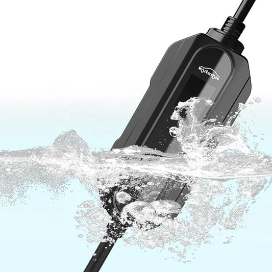 EV Portable Charger Type 2 with LCD Screen  UK 3 Pin Plug  Current Adjustable