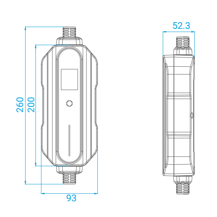 EV Portable Charger Type 2 with LCD Screen | UK 3 Pin Plug | Adjustable Current