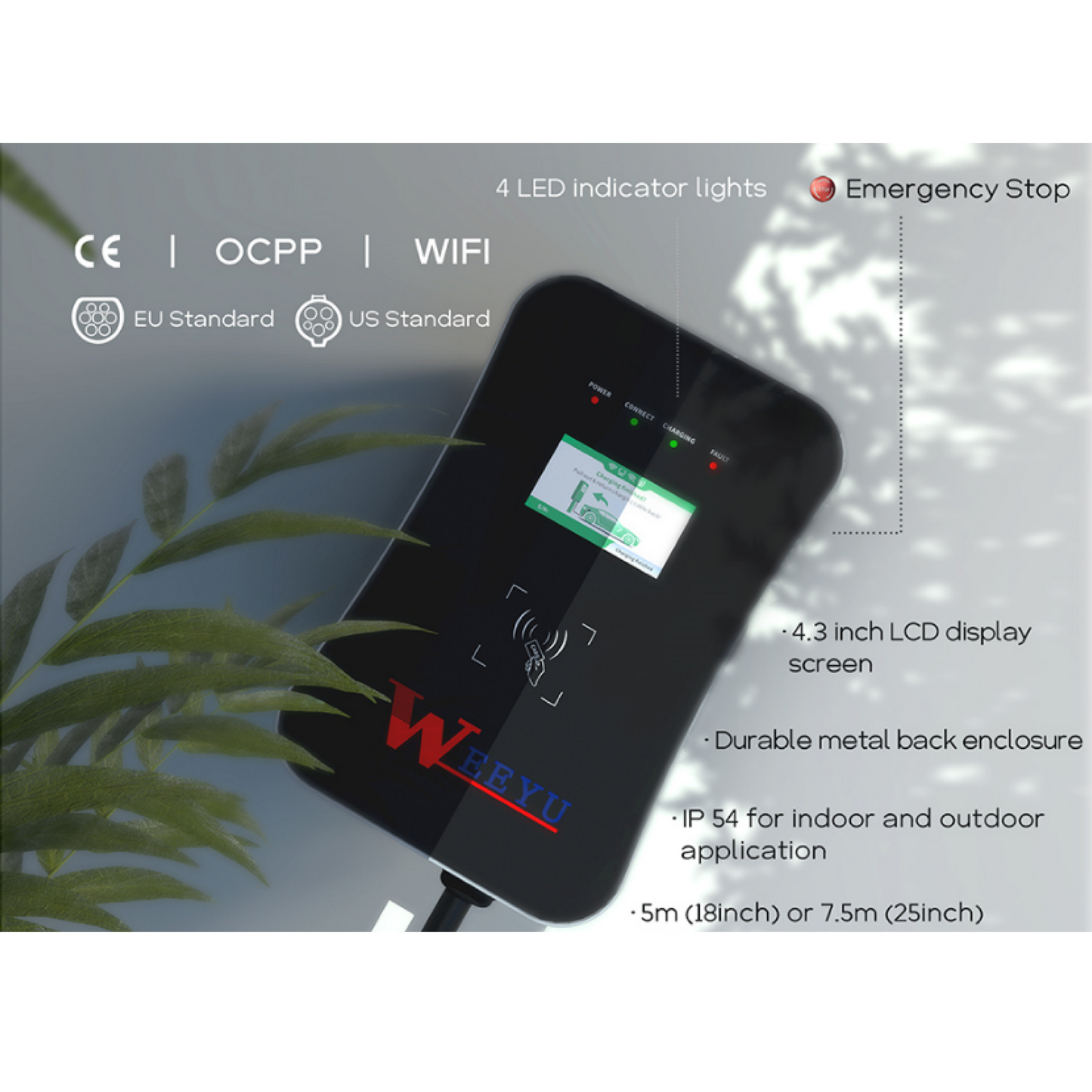 M3W Series 7kW Wallbox Charging Station